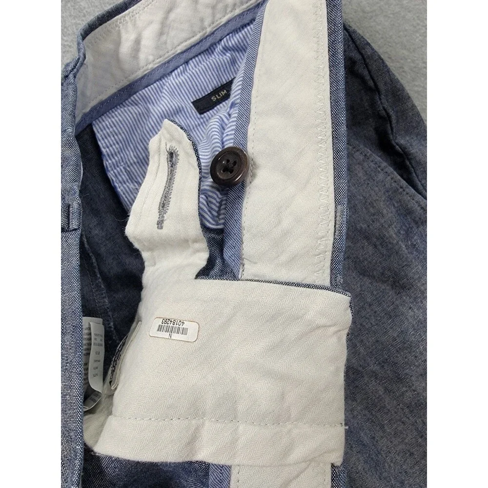 J Crew Chino Pants Mens 31x30 (30x29) Slim Bowery Gray Cone‎ Denim Flat Cotton